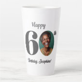 Bold Happy 60th Birthday Photo Milchtasse (Vorderseite)