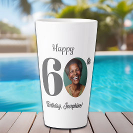 Bold Happy 60th Birthday Photo Milchtasse