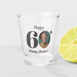 Bold Happy 60th Birthday Photo Schnapsglas
