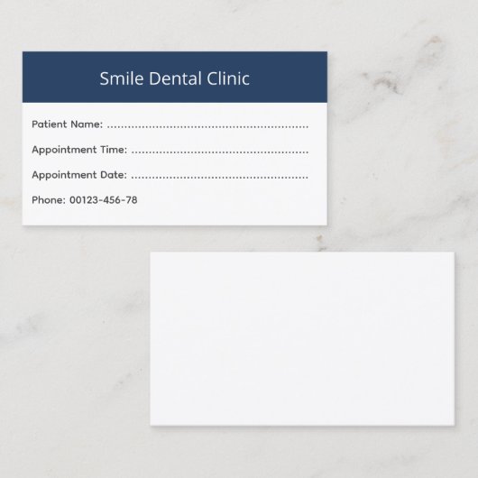 Bold Header Dental Appointment Card Terminkarte (Vorne/Hinten)