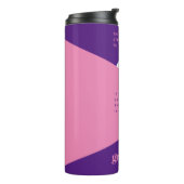 Bold Heart Lila Pink Dankbarkeit Affirmations Thermosbecher (Nach links gedreht)