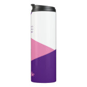 Bold Heart Lila Pink Dankbarkeit Affirmations Thermosbecher (Nach rechts gedreht)