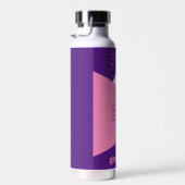 Bold Heart Lila Pink Dankbarkeit Affirmations Trinkflasche (Rechts)