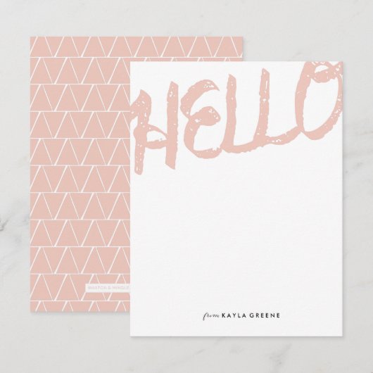 Bold Hello Pink Einladung (Vorne/Hinten)