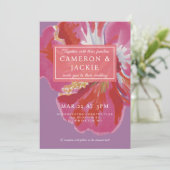 Bold Hibiscus Tropical Wedding Einladung (Stehend Vorderseite)