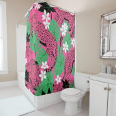 Bold Hot Pink Leopard Tropical Jungle Seamless Pat Duschvorhang (Beispiel)