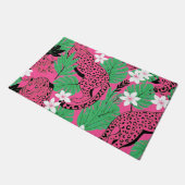 Bold Hot Pink Leopard Tropical Jungle Seamless Pat Fußmatte (Schrägansicht)