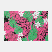 Bold Hot Pink Leopard Tropical Jungle Seamless Pat Fußmatte (Vorderseite)