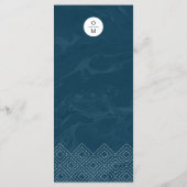Bold Hues Blue Marble Custom Flat Menu Card Menükarte (Rückseite)
