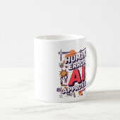 Bold “Human Error, AI Approved” Digital Art Kaffeetasse (VorderseiteRechts)