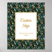 Bold Hunter Green Gold Greenerity Wedding Custom Poster (Vorne)