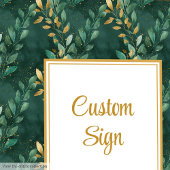 Bold Hunter Green Gold Greenerity Wedding Custom Poster