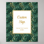 Bold Hunter Green Gold Greenerity Wedding Custom Poster (Vorne)