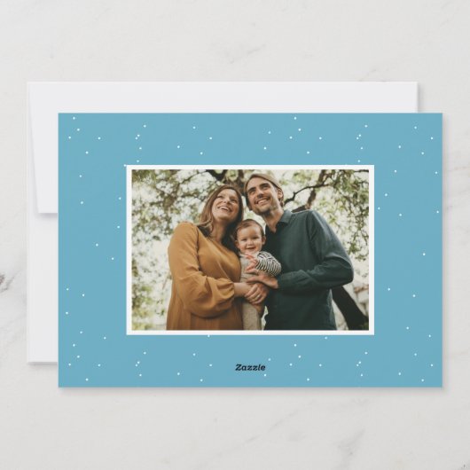 Bold Ice Blue Retro Script Frohe Weihnachten 2 Fot (Rückseite)