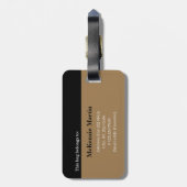 Bold Initial Personalized Name Monogram Gepäckanhänger (Rückseite vertikal)