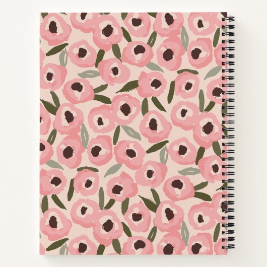 Bold Inky Floral Pattern | Hand-Drawn Botanical Notizblock (Rückseite)