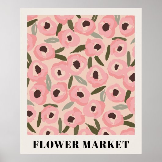 Bold Inky Floral Pattern | Hand-Drawn Botanical Poster (Vorne)