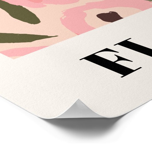 Bold Inky Floral Pattern | Hand-Drawn Botanical Poster (Ecke)