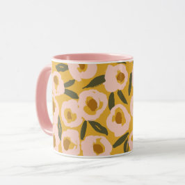Bold Inky Floral Pattern | Hand-Drawn Botanical Tasse