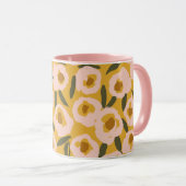 Bold Inky Floral Pattern | Hand-Drawn Botanical Tasse (VorderseiteRechts)