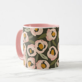Bold Inky Floral Pattern | Hand-Drawn Botanical Tasse