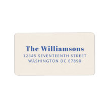 Bold Ivory Blue Typografy Custom Rücksendeadresse