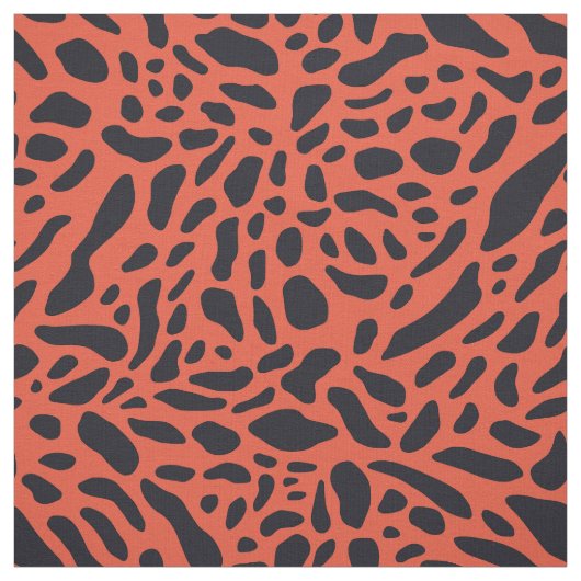 Bold jaguar print - schwarz und rot stoff (Muster)