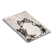Bold Japanese Ink Frog Calligraphy Art Notizblock (Rechte Seite)