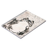 Bold Japanese Ink Frog Calligraphy Art Notizblock (Linke Seite)