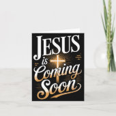Bold Jesus Is Coming Soon Christian Apparel Karte (Vorderseite)