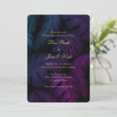 Bold Jewel Watercolor Tropical Wedding Einladungen (Stehend Vorderseite)