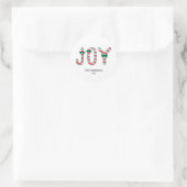 Bold JOY Christmas Candy Runder Aufkleber (Tasche)