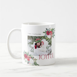 Bold Joyful Florals Foto Holiday Card Kaffeetasse