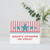 Bold July 4 US Flagge Postcard Postkarte (Stehend Vorderseite)