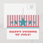 Bold July 4 US Flagge Postcard Postkarte (Vorne/Hinten)