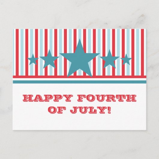 Bold July 4 US Flagge Postcard Postkarte (Vorderseite)