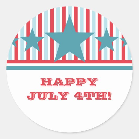 Bold July 4th US Flagge Stickers (Vorderseite)