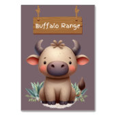 Bold Jungle Safari Buffalo Table Sign Tischnummer (Rückseite)