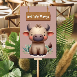 Bold Jungle Safari Buffalo Table Sign Tischnummer