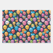Bold Kawaii Birthday Pattern Geschenkpapier Set (Vorderseite 3)