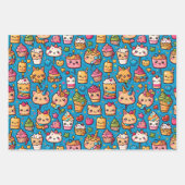 Bold Kawaii Birthday Pattern Geschenkpapier Set (Vorderseite 2)