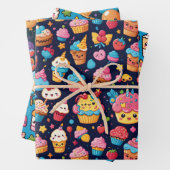 Bold Kawaii Birthday Pattern Geschenkpapier Set (Beispiel)