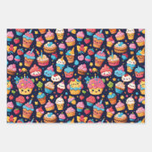 Bold Kawaii Birthday Pattern Geschenkpapier Set (Vorderseite)