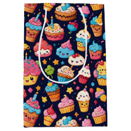 Bold Kawaii Birthday Pattern Mittlere Geschenktüte