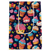 Bold Kawaii Birthday Pattern Mittlere Geschenktüte (Rückseite)