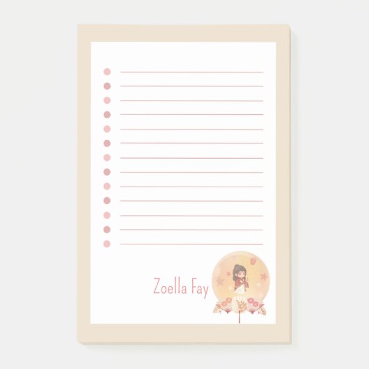 Bold Kawaii Personalizable Zurück zur Schule Post-it Klebezettel (Vorderseite)