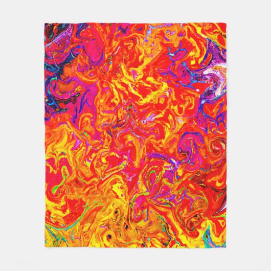 Bold Lava Colors Abstract Design Fleecedecke (Vorderseite)