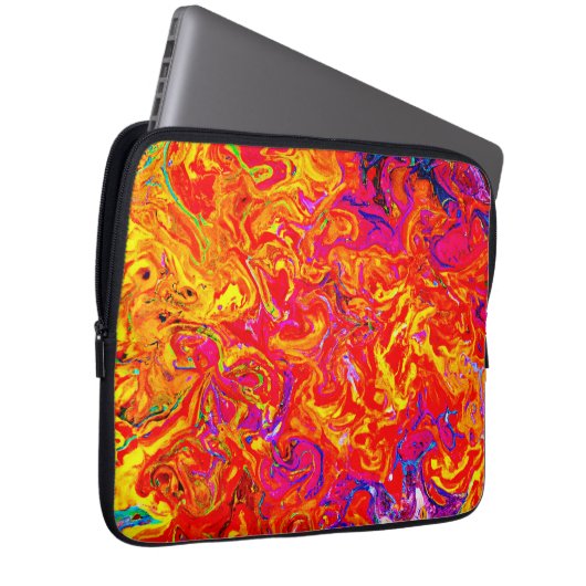 Bold Lava Colors Abstract Design Laptopschutzhülle (Vorne Rechts)