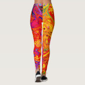 Bold Lava Colors Abstract Design Leggings (Rückseite)