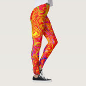 Bold Lava Colors Abstract Design Leggings (Rechts)